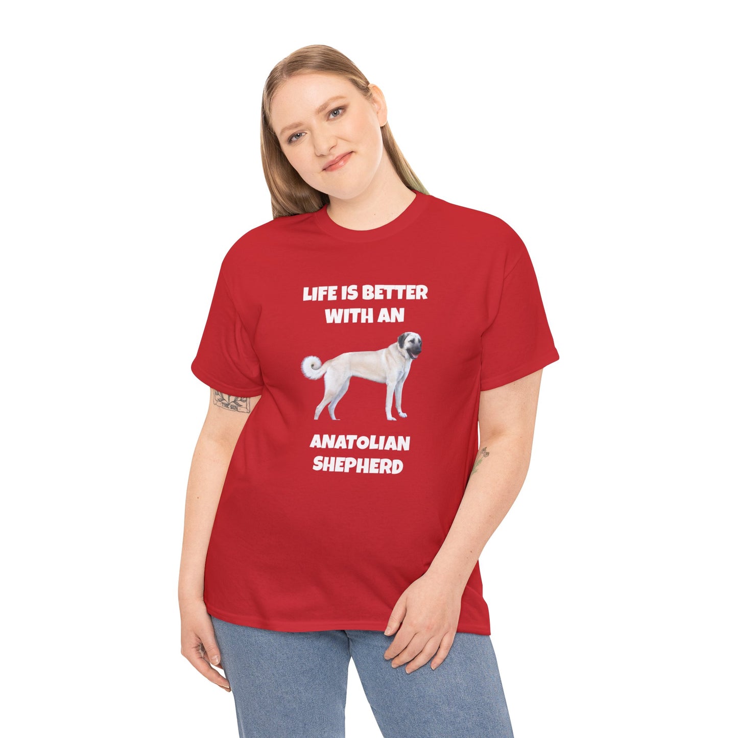 Anatolian, Anatolian Dog, Life is Better with an Anatolian, Dark Unisex Heavy Cotton Tee