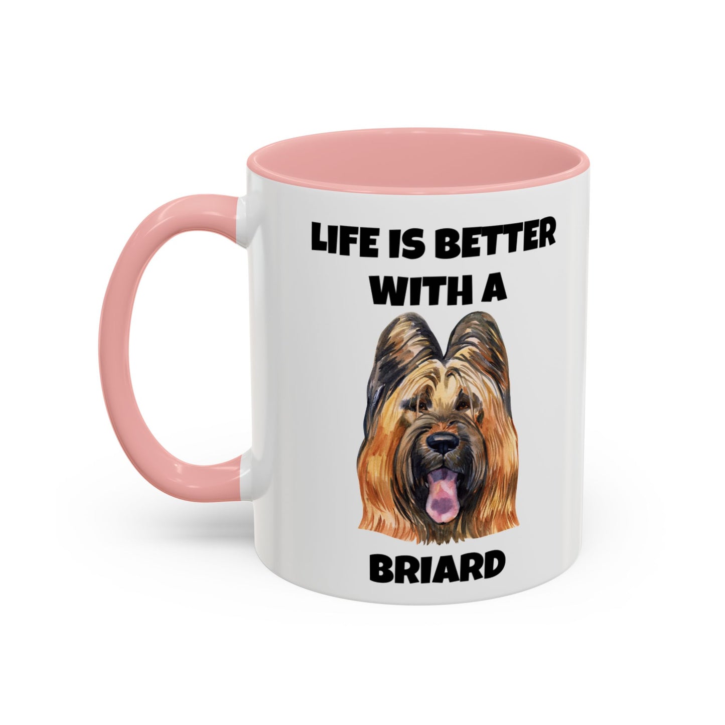 Briard, Briard Dog, Life is Better with a Briard, Accent Coffee Mug (11, 15oz)