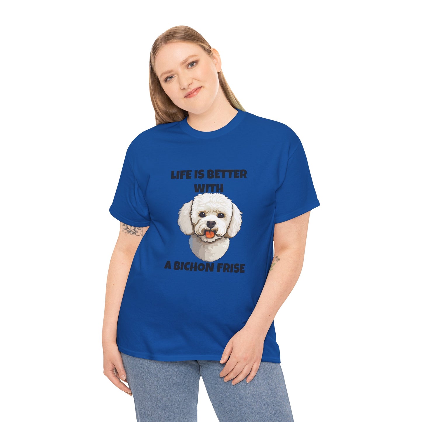 Bichon, Bichon Frise, Bichon Frise Dog, Life is Better with a Bichon Frise, Unisex Heavy Cotton Tee