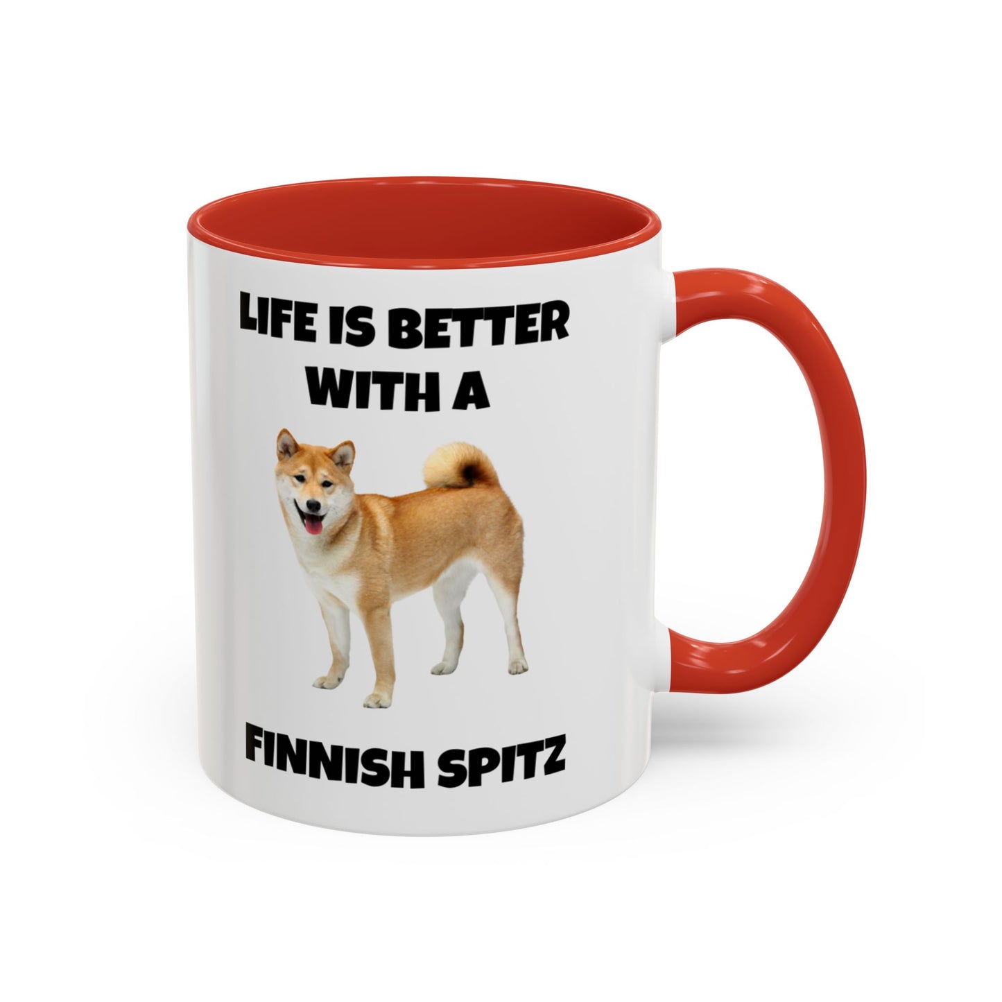 Finnish Spitz, Finnish Spitz Dog, Life is Better with a Finnish Spitz, Accent Coffee Mug (11, 15oz)