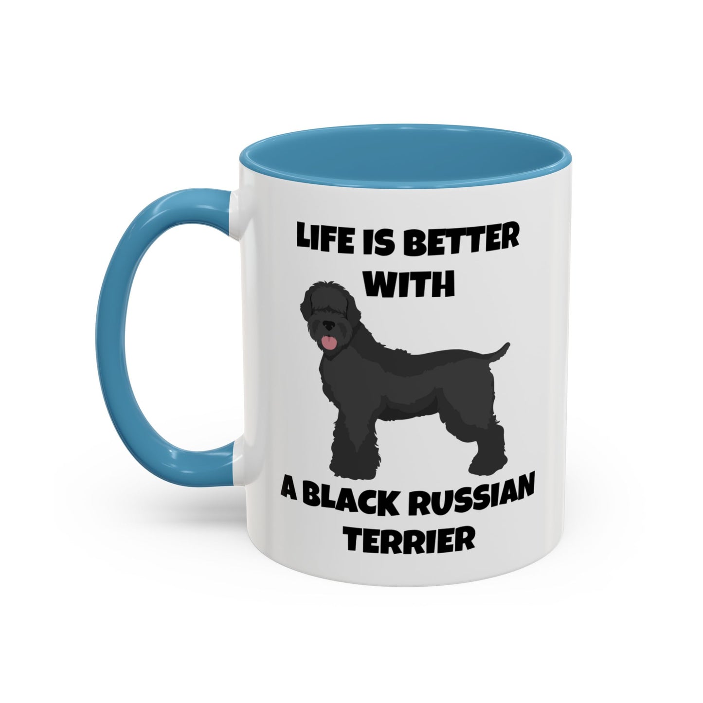 Black Russian Terrier, Black Russian Terrier Dog, Life is Better with a Black Russian Terrier, Accent Coffee Mug (11, 15oz)