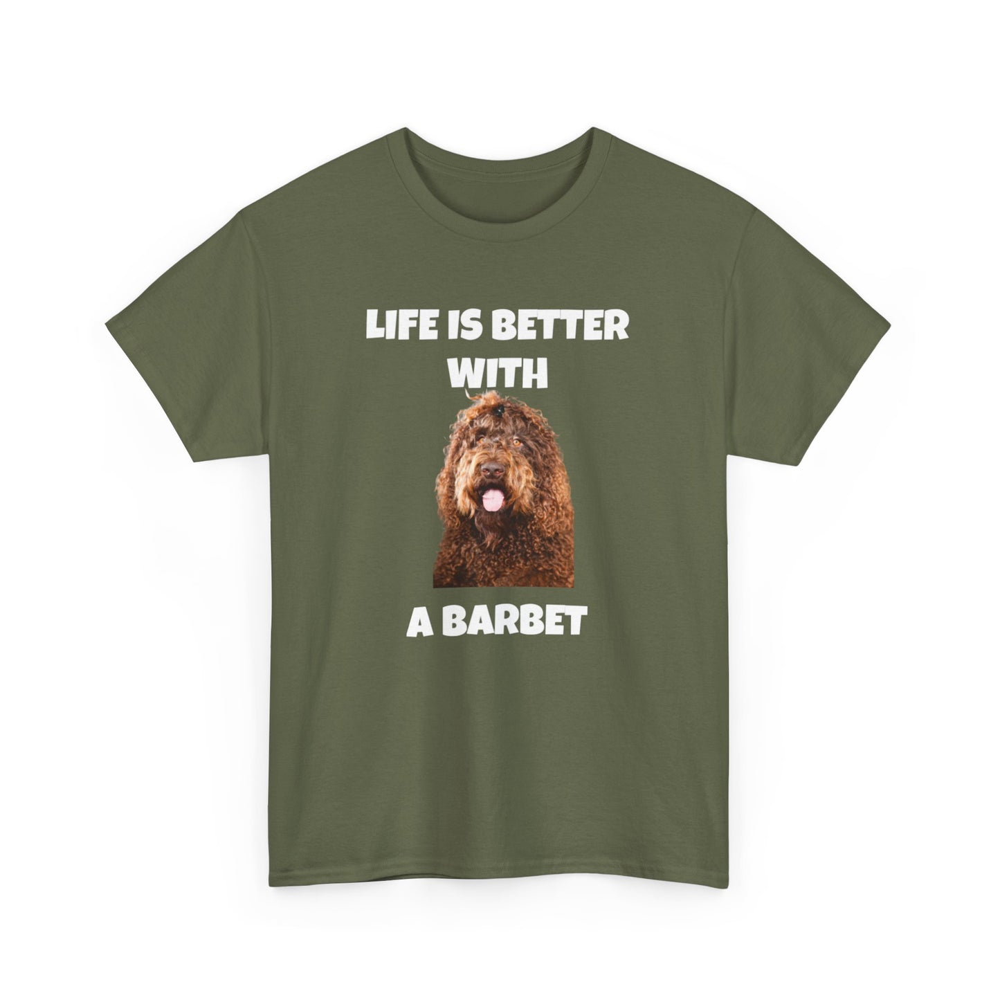 Barbet, Barbet Dog, Life is Better With a Barbet, Dark Unisex Heavy Cotton Tee